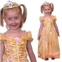 Kostüm Golden Princess Dress + Tiara (Krone) M 6-8 Jahre Pri