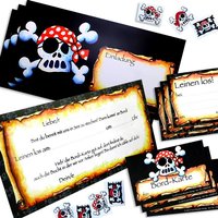 Einladungskarten-Set Pirat 24 -tlg.