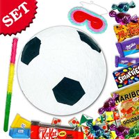 Pinata-Sparset Fußball: Pinata zum Schlagen +Keule +Maske +Süßes