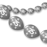 8 Kettenballons silbern Metallic mit 25 f. Silberhochzeit