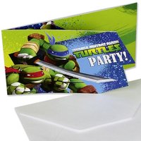 Ninja Turtles Einladungskarten aufklappbar +Umschläge