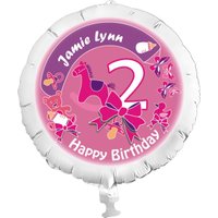 Fotoballon zum 2. Geburtstag +Name +Happy Birthday