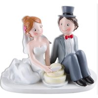 Hochzeitspaar beim Anschneiden der Torte - Dekofigur