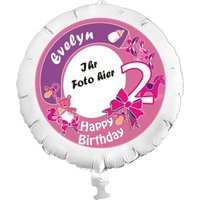 Personalisierter Foto-Ballon 2. Geburtstags Girl