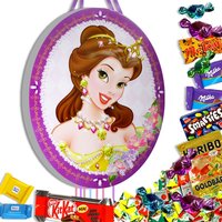 Pinata-Geburtstagsset Princess: Zugpinata mit Süßigkeitenfüllung