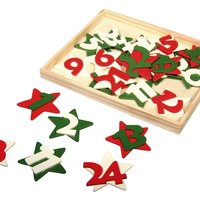 24 Holz-Zahlen für Adventskalender/Weihnachtskalender