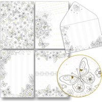 Schmetterlings-Design-Ausmalkarten plus Kuverts