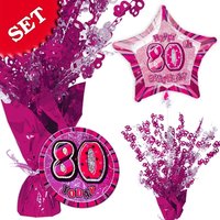Partyset zum 80. Geburtstag - pink