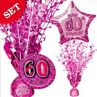 Partyset zum 60. Geburtstag - pink