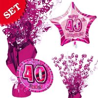 Partyset zum 40. Geburtstag - pink