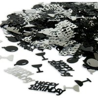 Metallic-Konfetti in schwarz-silber