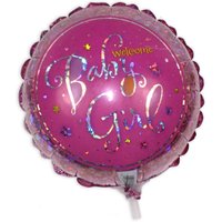 Mini-Glitzerballon Welcome Baby Girl