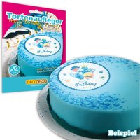 Tortenauflage Happy Birthday in blau