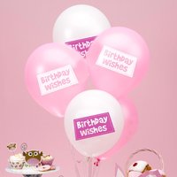 Latexballons Kleine Eule Birthday Wishes im 8er Pack