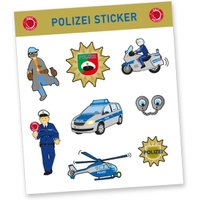 Stickerbogen Polizei mit 8 Stickern