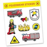 Stickerbogen Feuerwehr mit 8 Stickern