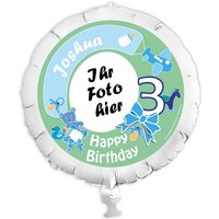 Personalisierter Foto-Ballon für den 3. Geburtstag für Jungen