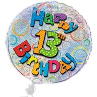 Folienballon Happy 13th Birthday
