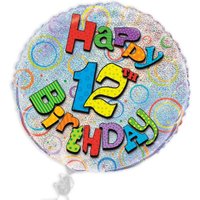 Folienballon Happy 12th Birthday
