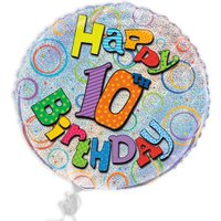Folienballon Happy 10th Birthday