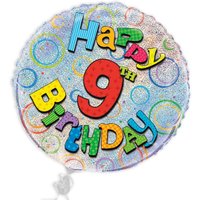 Folienballon Happy 9th Birthday