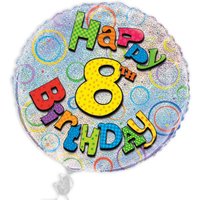 Folienballon Happy 8th Birthday