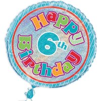 Folienballon Happy 6th Birthday