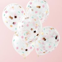 Blumen-Konfetti-Ballons in rosegold & pink