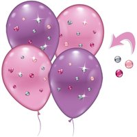 4 Luftballons mit Strass-Steinchen