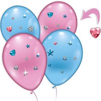 4 Luftballons mit Strass-Steinchen