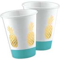 Ananas Sommerparty 8x Pappbecher