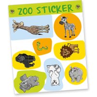 Stickerbogen Zoo mit 8 Stickern