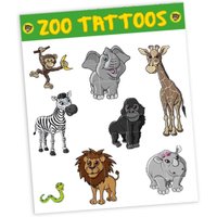 Tattoobogen Zootiere mit 8 Tattoos