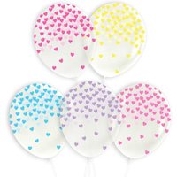 Luftballons- Transparent mit Pastell Herzen