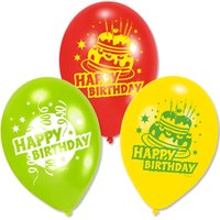 Luftballons Happy Birthday mit Torte