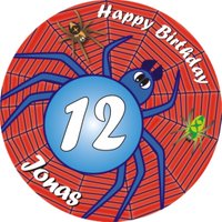 Spinne Tortenaufleger Geburtstag mit Name und Alter  rund