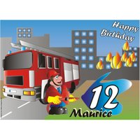 Feuerwehr-Tortenaufleger eckig+Name