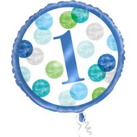 BLUE DOTS Folienballon zum 1. Geburtstag