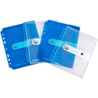 edumero Dokumententaschen zum Abheften mit Druckknopf Ausführung 2 x A5 weiß und 2 x A5 blau