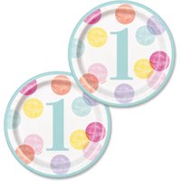 PINK DOTS Kleine Teller zum 1. Geburtstag