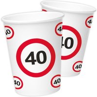 Becher Verkehrsschild zum 40. Geburtstag