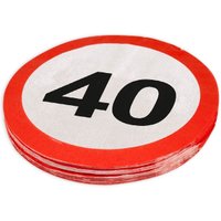 Servietten Verkehrsschild zum 40. Geburtstag