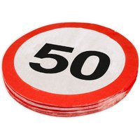 Servietten Verkehrsschild zum 50. Geburtstag