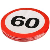 Servietten Verkehrsschild zum 60. Geburtstag