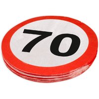 Servietten Verkehrsschild zum 70. Geburtstag