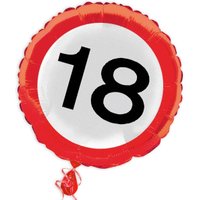 Ballon Verkehrsschild zum 18. Geburtstag