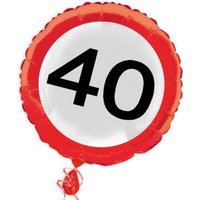 Ballon Verkehrsschild zum 40. Geburtstag