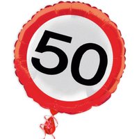 Ballon Verkehrsschild zum 50. Geburtstag