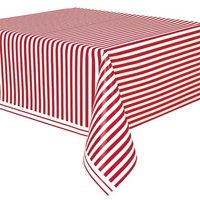 Tischdecke mit weiß/rubinrote Streifen