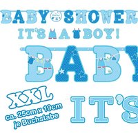 Buchstabenketten Baby Shower + It s a Baby Boy